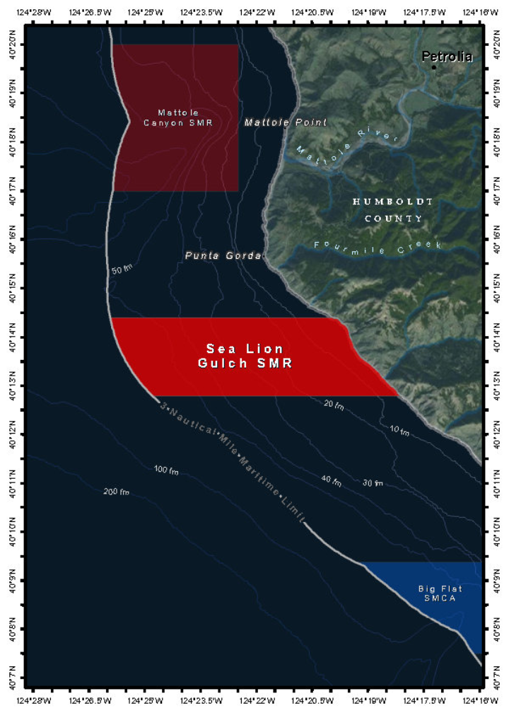 Map of Sea Lion Gulch State Marine Reserve - click to enlarge in new tab